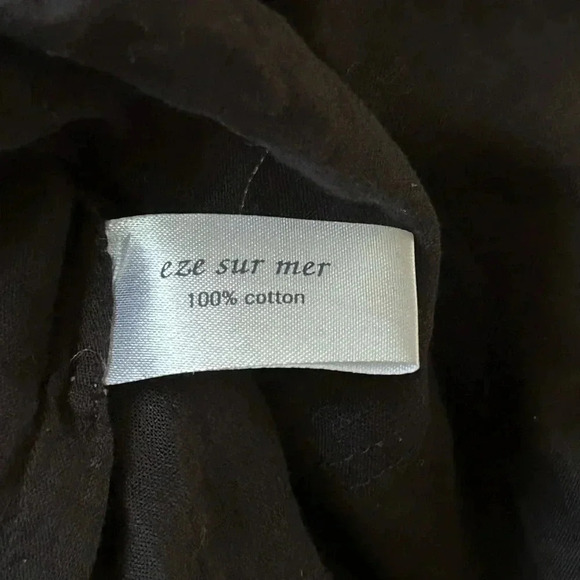 Eze Sur Mer Anthropologie Lacy Flowy Black Oversized Top Women’s Size 8 EUC!! - Picture 7 of 8
